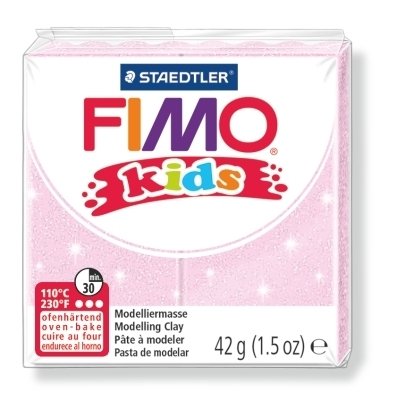 Masa plastyczna termoutwardzalna Fimo Kids, jasnoróżowa perłowa, 42 g, kostka Staedtler