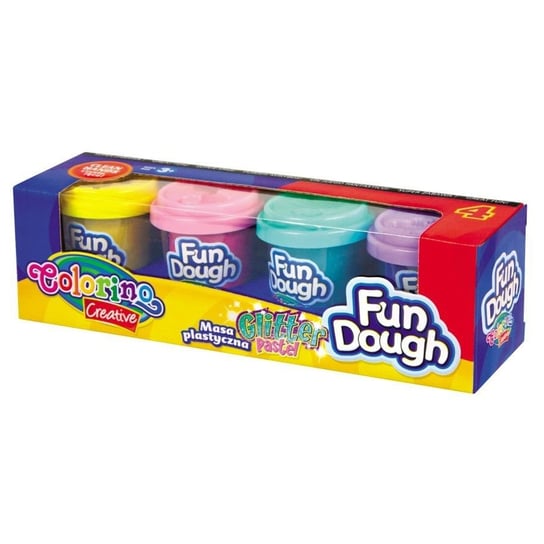 Masa plastyczna z brokatem, 4 kolory, Fun Dough, Colorino