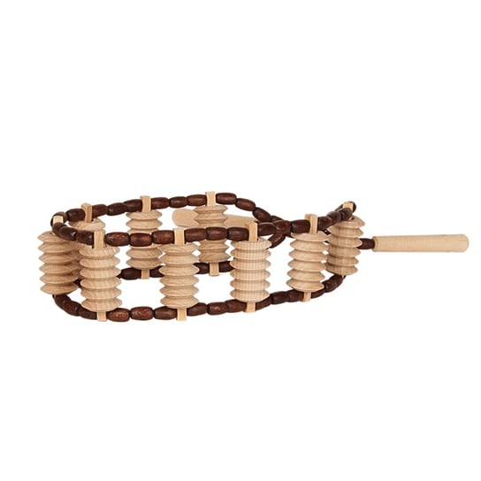 Masażer drewniany do pleców na sznurku z 9 elementami - Praktyczne narzędzie do złagodzenia napięć mięśniowych Woodcarver