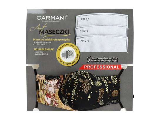 Maseczka ochronna z filtrem - G. Klimt. Pocałunek (CARMANI)/CARMANI Carmani