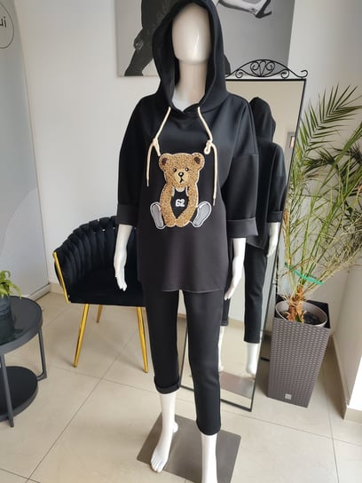 Masełkowy dres z misiem - czarny One size Inna marka