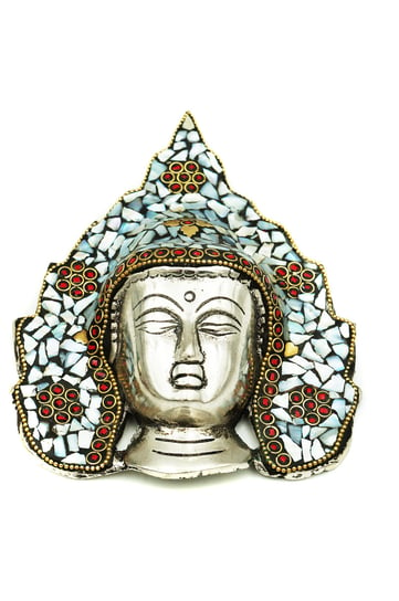 Maska Budda Orientalna Aluminium Metal Indie Jakarta