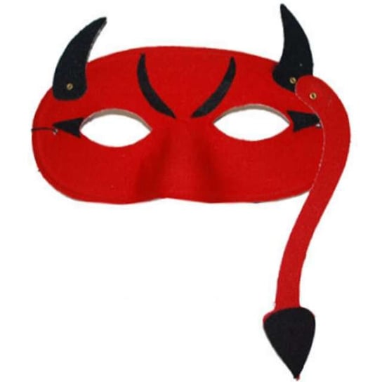 Maska, Diabeł z ogonkiem, On, czerwona, rozmiar uniwersalny Funny Fashion