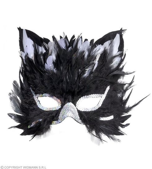 Maska dzikiego kota, czarna, rozmiar uniwersalny Widmann