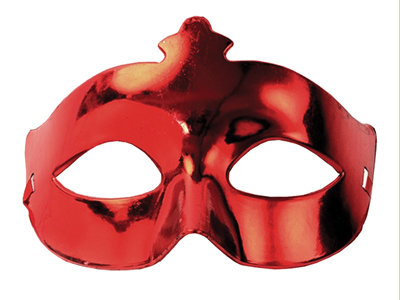 Maska karnawałowa, czerwona, 1 szt. somgo