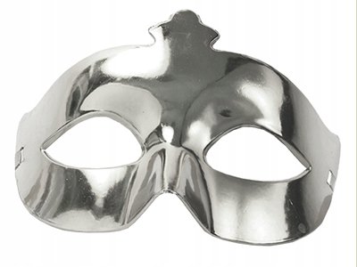 Maska karnawałowa, srebrna, 1 szt. somgo