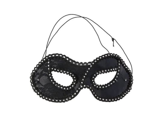 Maska karnawałowa wenecka czarna z koronką - 1 szt. KRASZEK