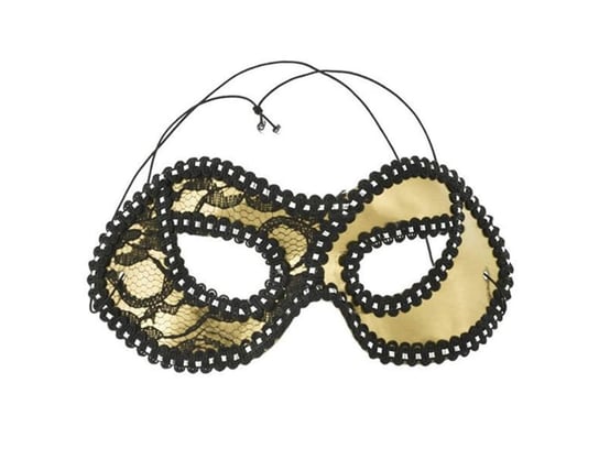 Maska karnawałowa wenecka złota z koronką - 1 szt. KRASZEK
