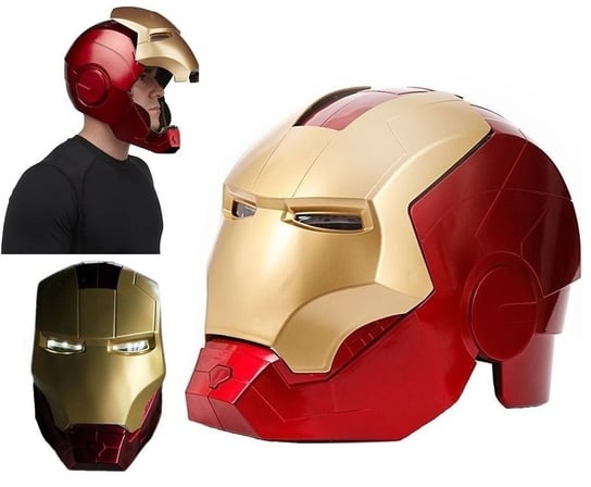 Maska Kask Iron Man Świecąca Led Cosplay Kostium Strój Przebranie Hopki