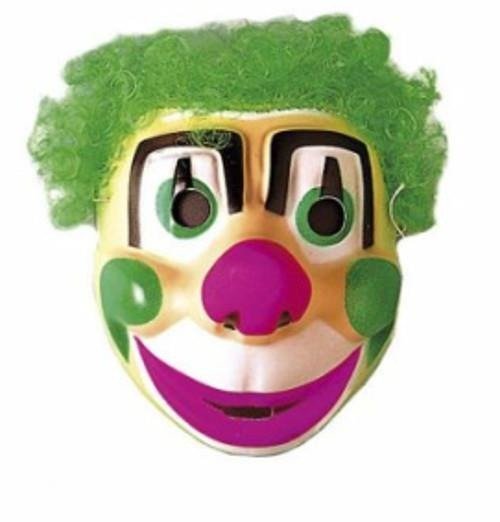 Maska klaun z włosami zielony Widmann