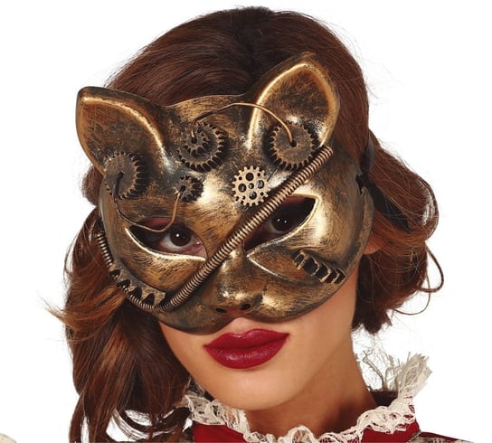 Maska kota, złota, rozmiar uniwersalny Guirca