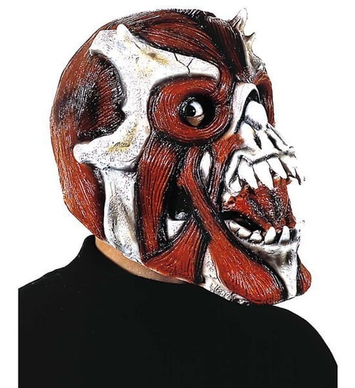 Maska lateksowa, czerwony zombie Widmann