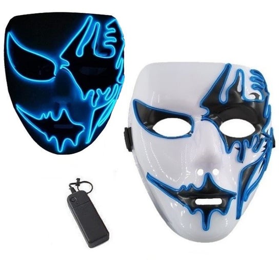 Maska Led Świecąca Joker Cosplay Halloween Party Hopki