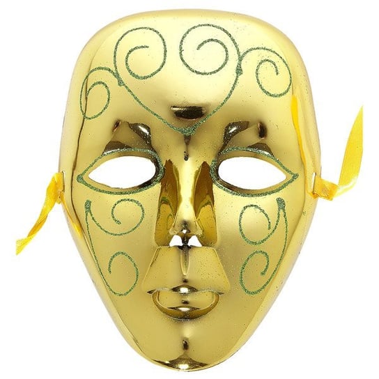 Maska Metaliczna Złota Z Brokatem Widmann