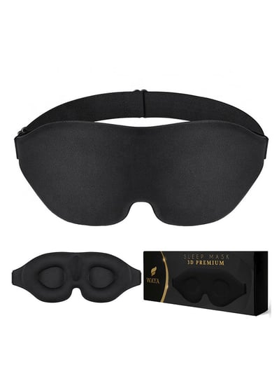 Maska Opaska Na Oczy Do Spania Waya 3D Premium - Black Waya