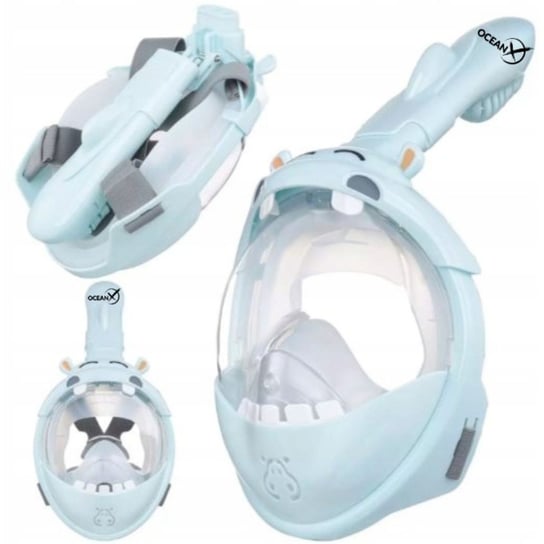 Maska Pełnotwarzowa Do Nurkowania Snorkelingu Dla Dzieci Hippo XS OceanX Inna marka
