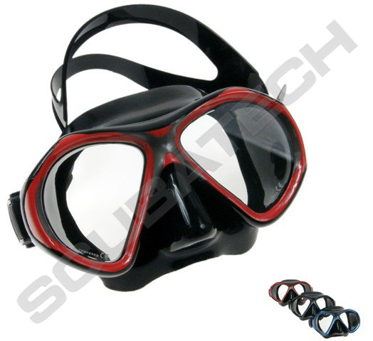 Maska Scubatech Viper, czarny silikon, czerwona ramka Inny producent