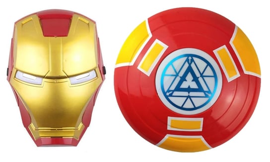 Maska Świecąca Led Tarcza Iron Man Zestaw Hopki