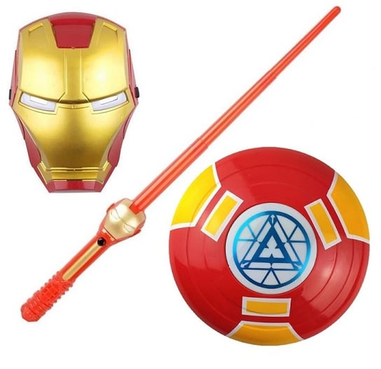 Maska Świecąca Led Tarcza Miecz Iron Man Zestaw,Hopki Hopki
