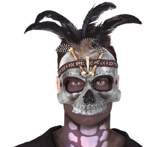Maska Voodoo Z Piórami Guirca