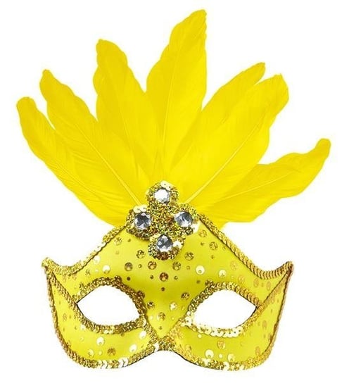 Maska z piórami, żółta Inna marka