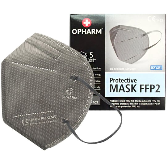 Maski ochronne FFP2 Opharm 1 szt. - szare Opharm