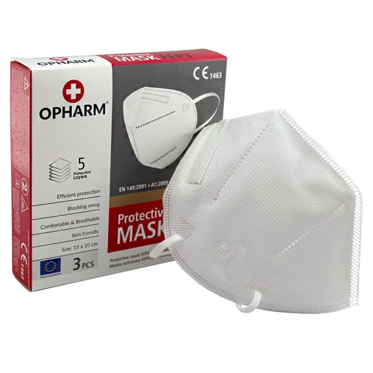 Maski ochronne FFP3 Opharm 1 szt. - białe Opharm
