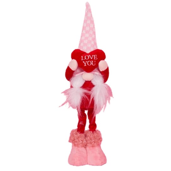 Maskotka Krasnal stojący "Love You" - różowa pepitka 1szt inna
