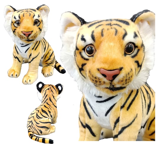 Maskotka pluszak tygrys kot jak żywy duży markowy 26 cm Happy Kiddo