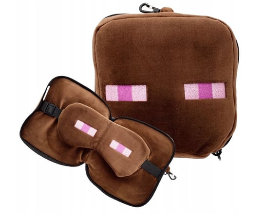 Maskotka poduszka podróżna + maska na oczy - Minecraft Enderman Puckator