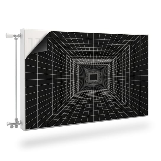 Maskownica Magnetyczna Grzejnika Czarny Abstrakcyjny Tunel Efekt 3D 100Cm X 60Cm Muralo