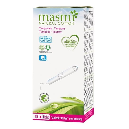 MASMI Tampons tampony z aplikatorem z bawełny organicznej light 18szt Masmi