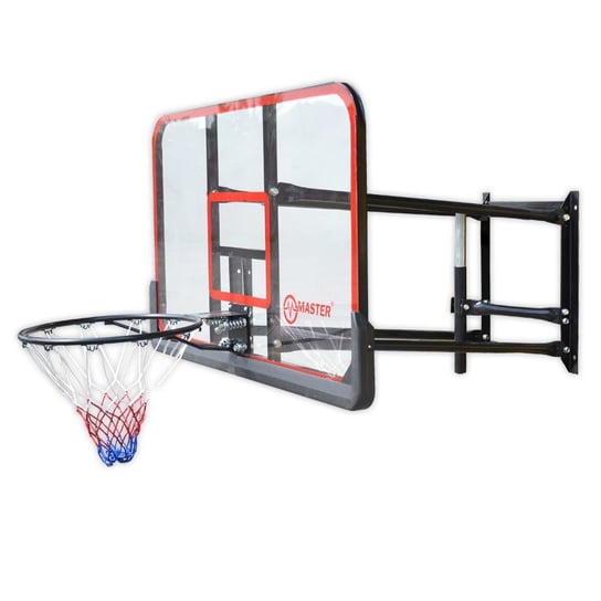 MASTER Sports Equipment, Tablica do koszykówki z wysięgnikiem, 140x80 cm MASTER Sports Equipment