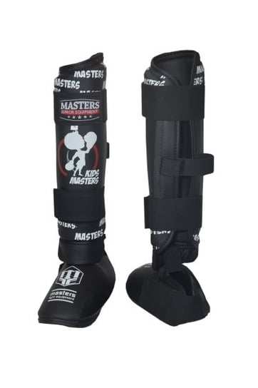 Masters Fight Equipment, Nagolenniki, MJE - NS-KM-GS czarno-czerwone, rozmiar XXS Masters Fight Equipment