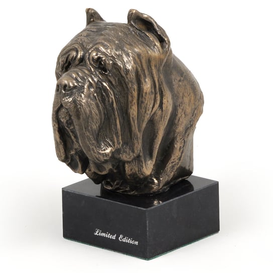 Mastif neapolitański, Neapolitan mastiff, Mastino napoletano - statuetka psa, popiersie na kamiennej podstawie, rzeźba, trofeum na wystawę psów marki Art-Dog Art-Dog