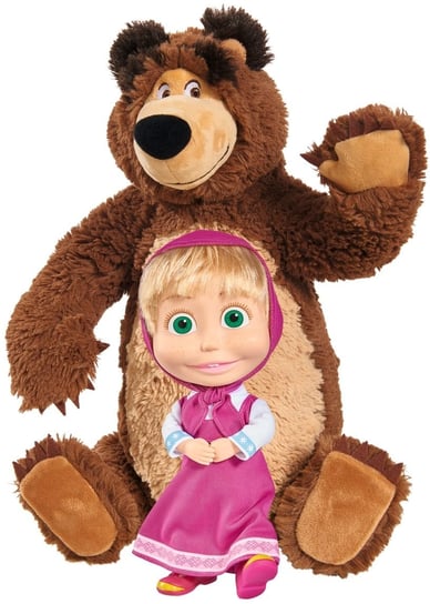 Masza i Niedźwiedź, lalka z maskotką, 2w1, 930-1016 Simba