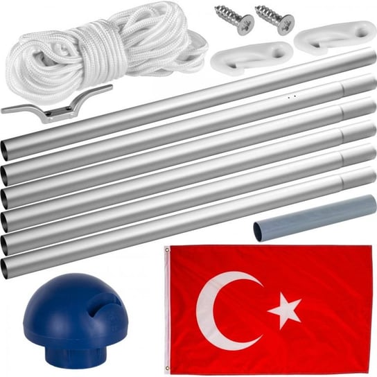 Maszt flagowy z flaga Turcji, 650 cm FLAGMASTER