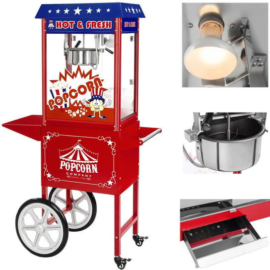 Maszyna do popcornu mobilna na wózku ROYAL CATERING RCPW-16.1 Royal Catering