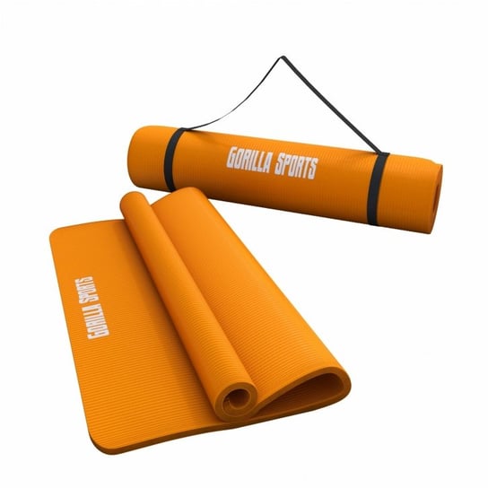 Mata do jogi duża 190x100x1,5 cm pomarańczowa Gorilla Sports