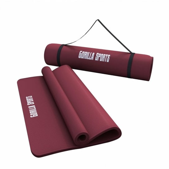 Mata do jogi duża 190x100x1,5 cm rubinowa Gorilla Sports