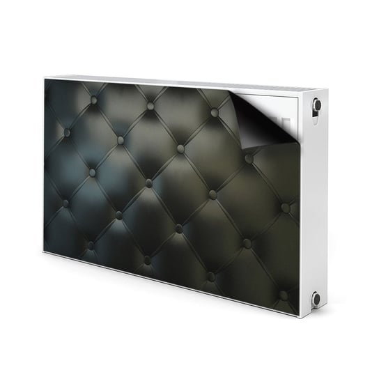 Mata na grzejnik Wzór pikowana czarna skóra 100x60, Bluedecor Bluedecor