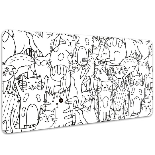 Mata ochronna na blat Koty w stylu Doodle 100x50 cm, Dywanomat Dywanomat