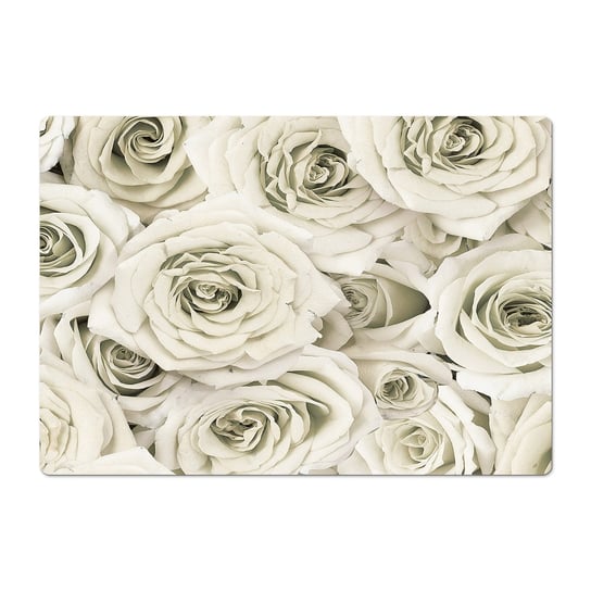 Mata ochronna pod krzesło modna Białe róże bukiet, ArtprintCave ArtPrintCave
