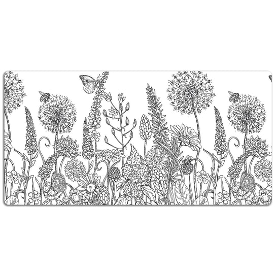 Mata ochronna z nadrukiem Szkic kwiatów 120x60 cm, Dywanomat Dywanomat