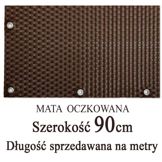 Mata,osłona balkonowa OCZKOWANA z technorattanu, kolor brąz-orzech, szerokość 0,9 m (towar sprzedawany na metry) / TechnoRattan TechnoRattan