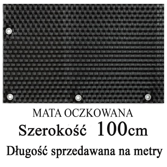 Mata,osłona balkonowa OCZKOWANA z technorattanu, kolor czarny, szerokość 1,00 m TechnoRattan