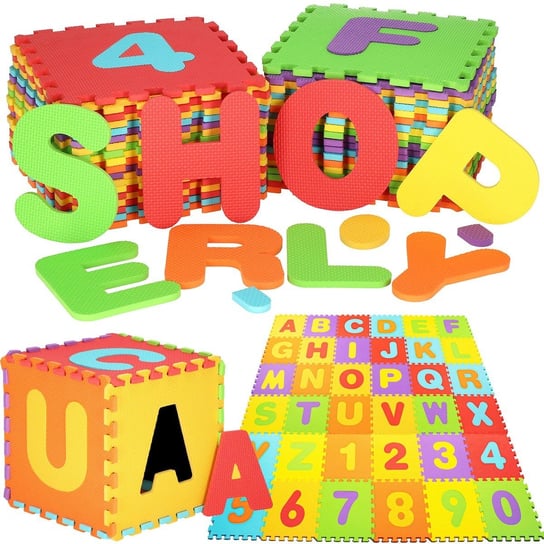 Mata piankowa cyfry, alfabet 172x172 cm puzzle dla dzieci pianka EVA Springos