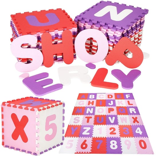 Mata piankowa cyfry, alfabet 175x175 cm multikolor puzzle dla dzieci pianka EVA Springos