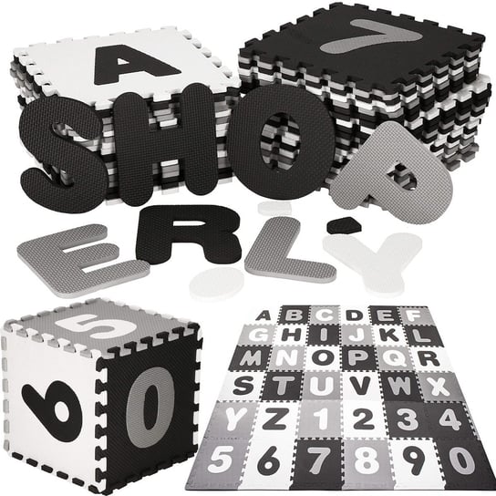 Mata piankowa cyfry, alfabet 175x175 cm puzzle dla dzieci pianka EVA Springos