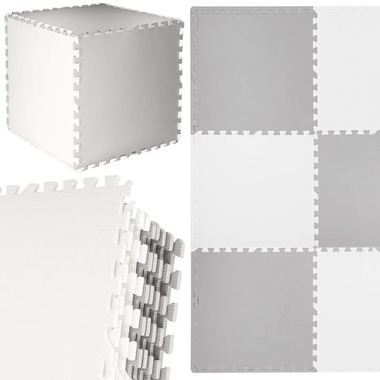 Mata piankowa kwadraty 179x179 cm szare puzzle pianka EVA Springos
